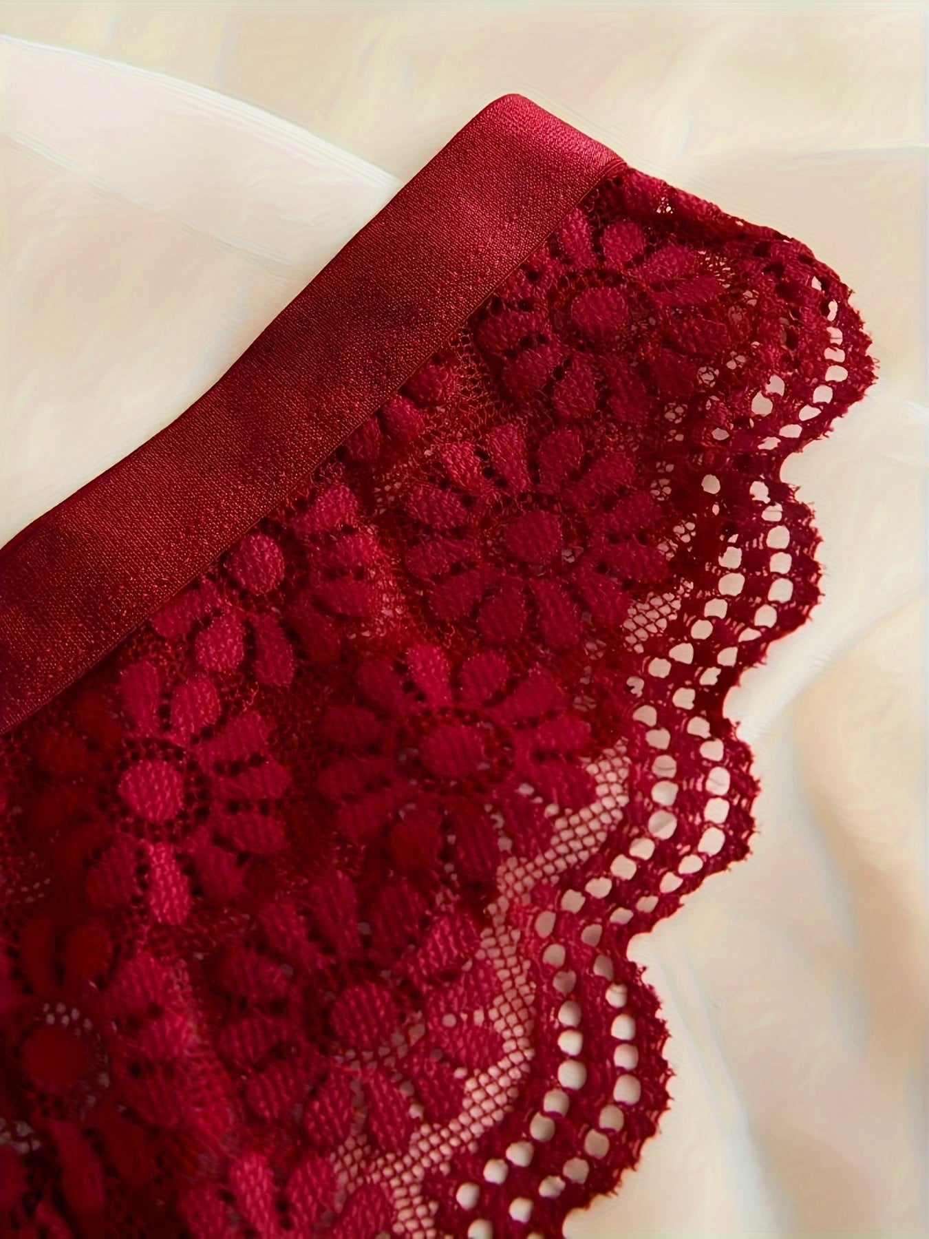 Teen Girls Floral Lace Lingerie Set Solid Color Bra and Panties 90% Polyamide