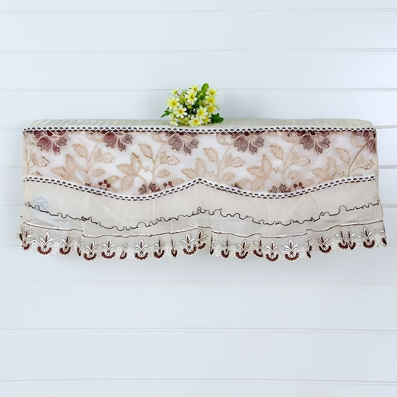 2-Pack Wall-Mounted Air Conditioner Covers Lace Embroidered Dustproof Insect-Resistant