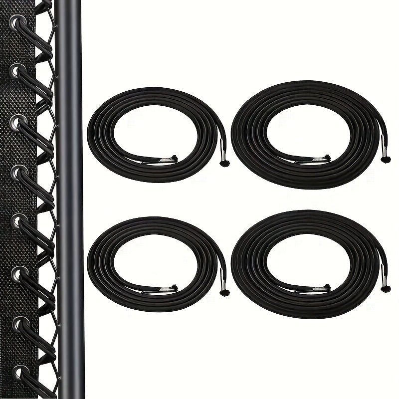 4 ta qora almashtirish tasmalari to'plami Zero Gravity stullar uchun - qattiq polyesterdan tayyorlangan, loungerlarga va bungee plyaj stullarini ta'mirlash uchun elastik iplar