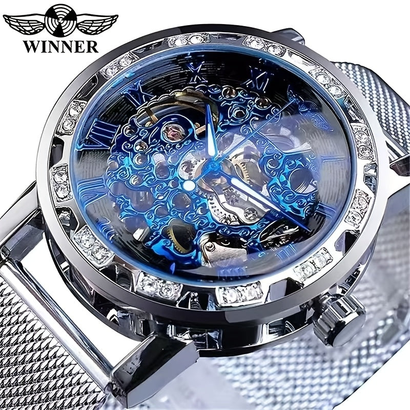 Men's Mechanical Watch Hollow Design Stainless Steel Alloy Casual Luxury Fashion Watch