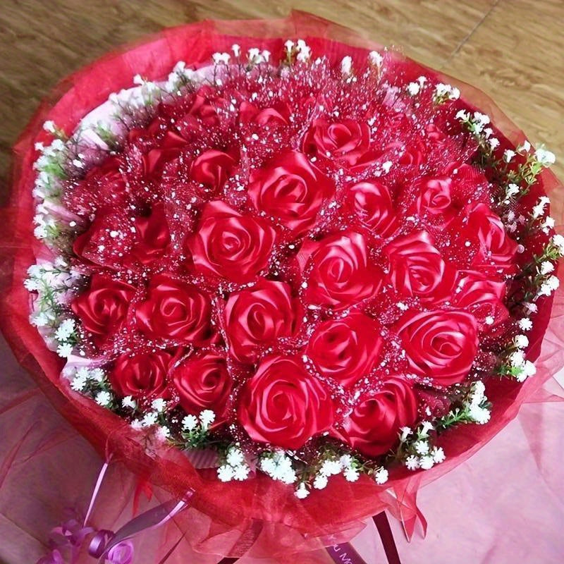 Flores artificiales 50 flores de gypsophila de plástico para decoración, simulando rosas hechas a mano