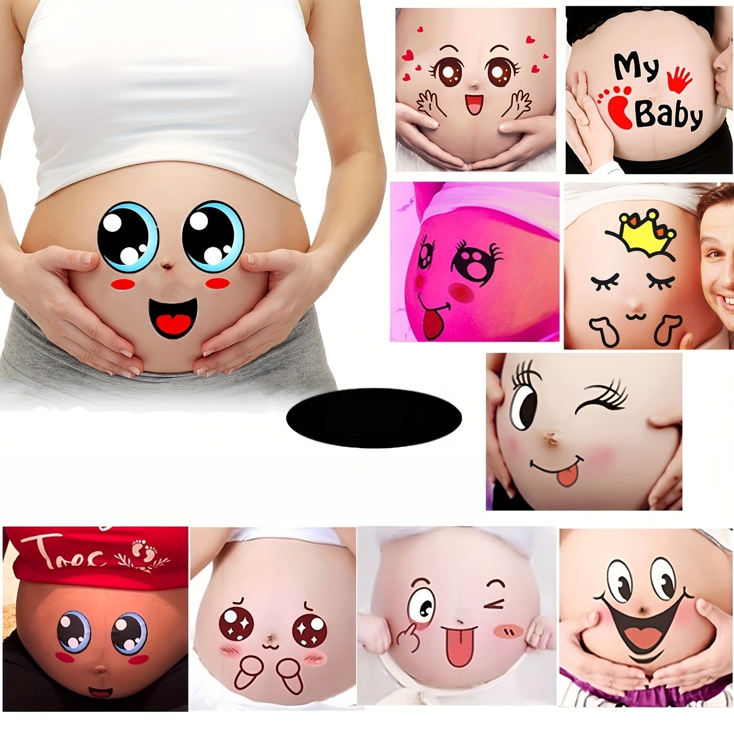 10 Pregnancy Belly Stickers for Maternity Photos Fun Expressions Keepsake