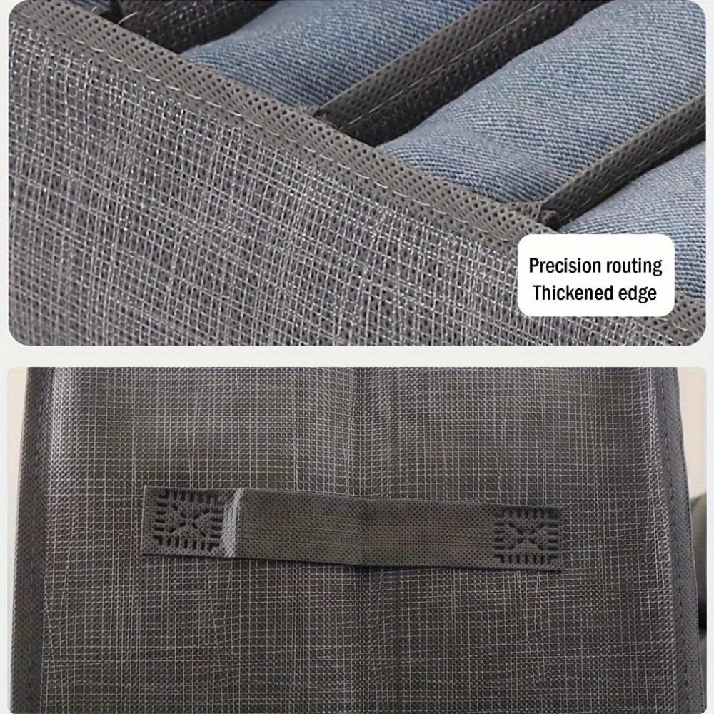 Grey Fabric Closet Organizer with Handle for Wardrobe Storage Divider