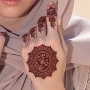 4-Pack Red Henna Lace Floral Pattern Temporary Tattoos for Hand and Body