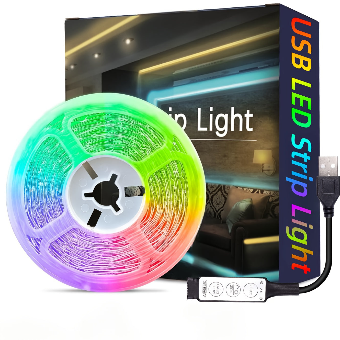 RGB LED Strip Lights 5m 10m 15m USB Powered Color Changing Ambient Lighting for Bedroom TV Decor