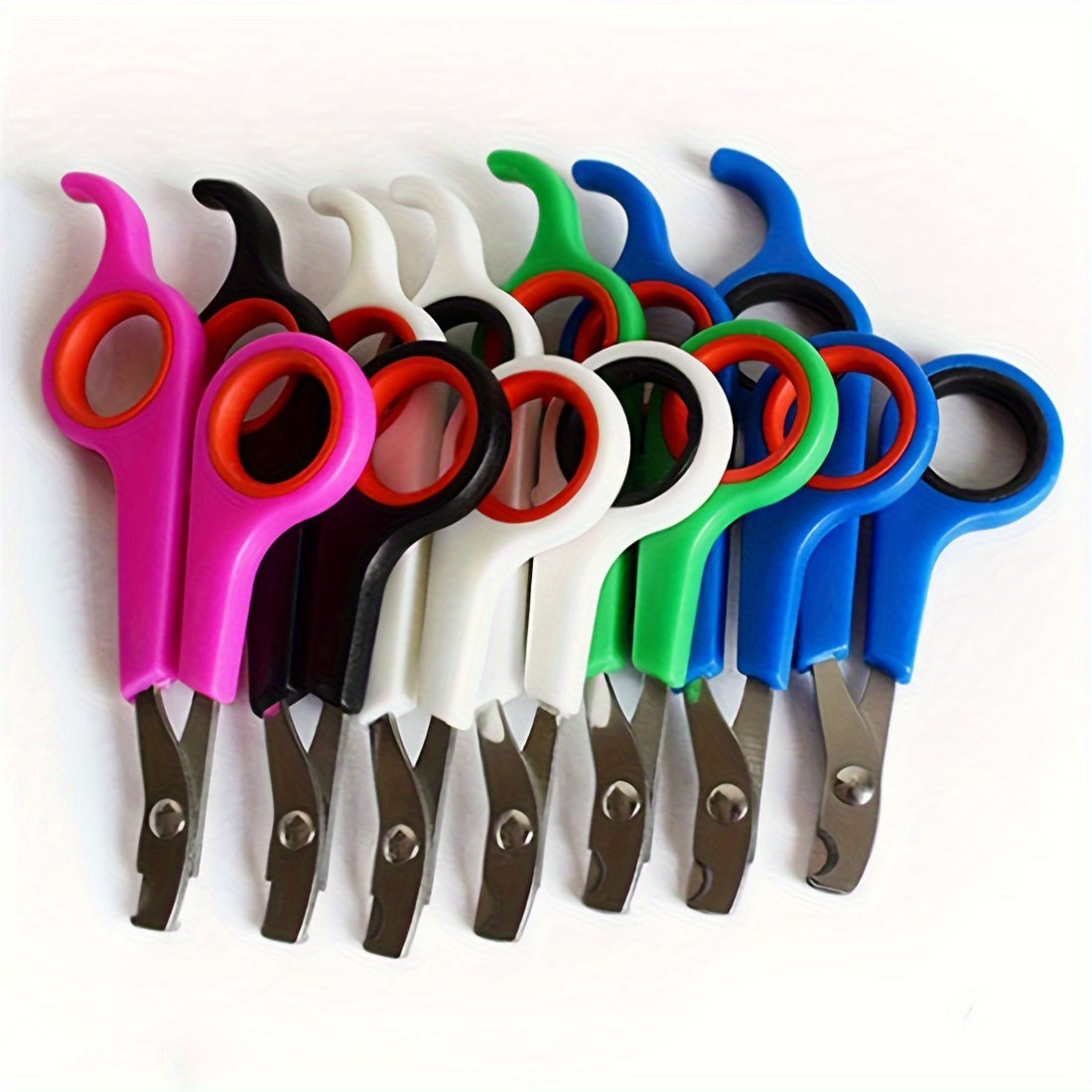 Kichik uy hayvonlari uchun qulay tutqichli zanglamas po'latdan yasalgan tirnoq kesgichlar.