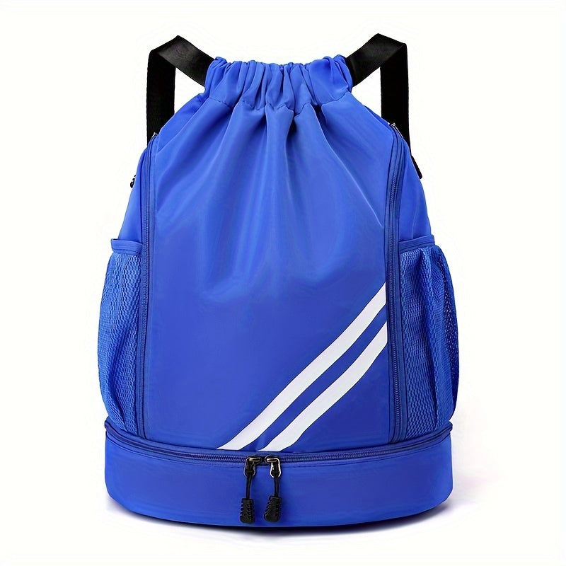 Sports Yoga Fitness Drawstring Backpack Large Capacity Wet Dry Separation Black Blue Green