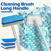 Long-Handled Cleaning Brush Set with Detachable Sponge, Versatile and Reusable