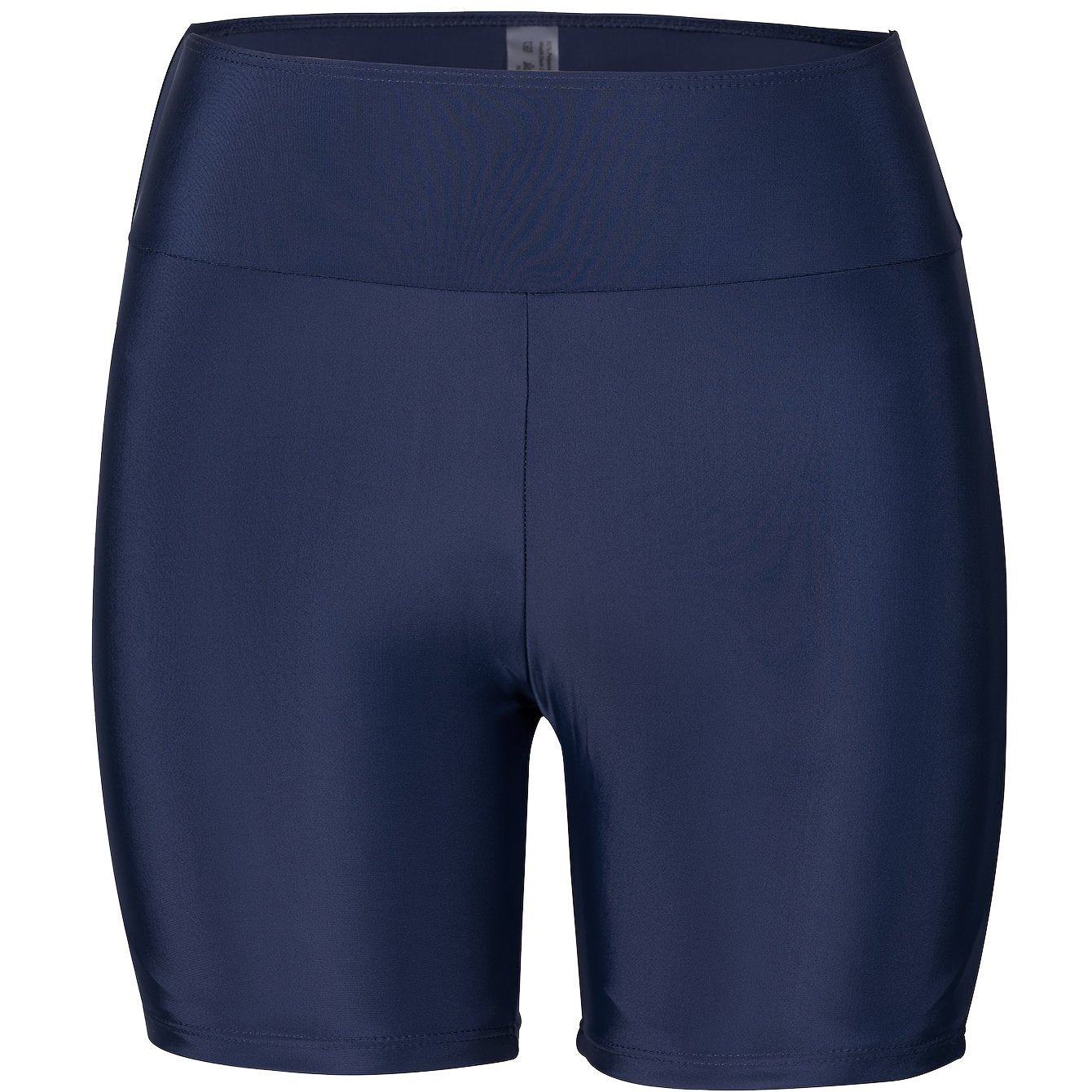 Qora rangdagi ayollar uchun yuqori belli suzish shortiklari, cho'ziluvchan polyester va elastan aralashmasidan tayyorlangan, ko'rinmaydigan ribbed tuzilishga ega. Suzish va suv sportlari uchun ideal, mashinada yuvish mumkin.