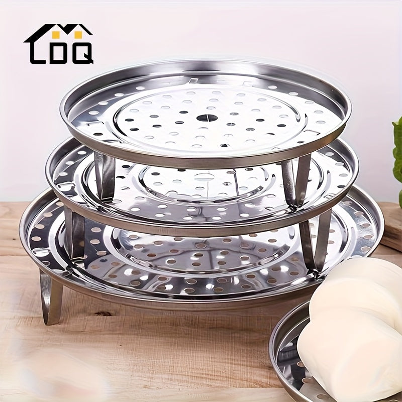 3-Piece Stainless Steel Steamer Racks for Stock Pots Multi-Tiered Round Inserts with Canner Rack Accessories