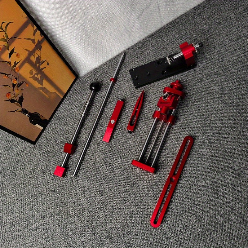 2525 Professional Fixed Angle Knife Sharpener Set with Quick Sharpening System, Adjustable Grinding Tools, Flip-Off Function for Easy Storage, Red & Black Design, Precision Grinding, Sleek