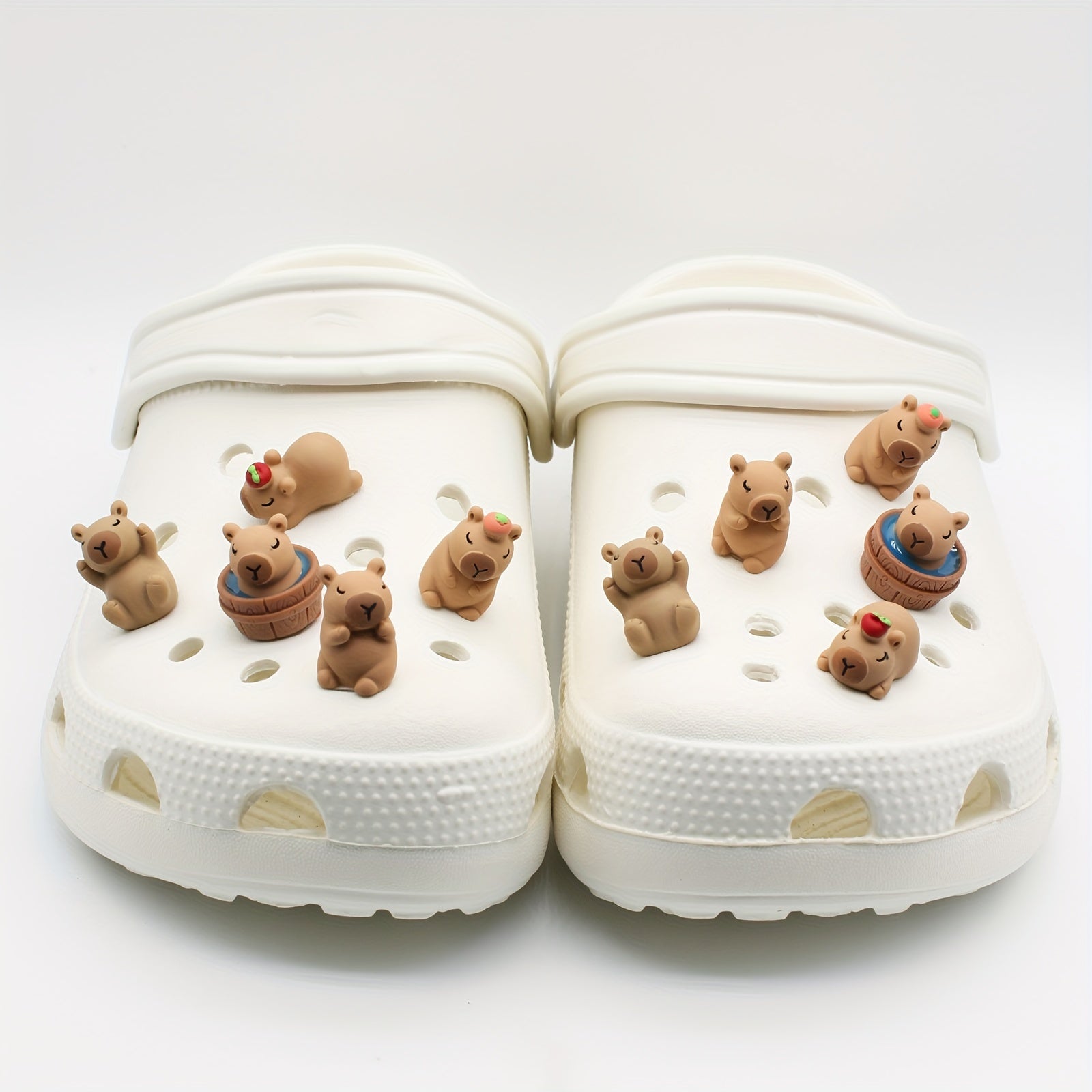 Unisex Cartoon Balloon Capybara Shoe Charms 5pcs Set for Buckle Decoration