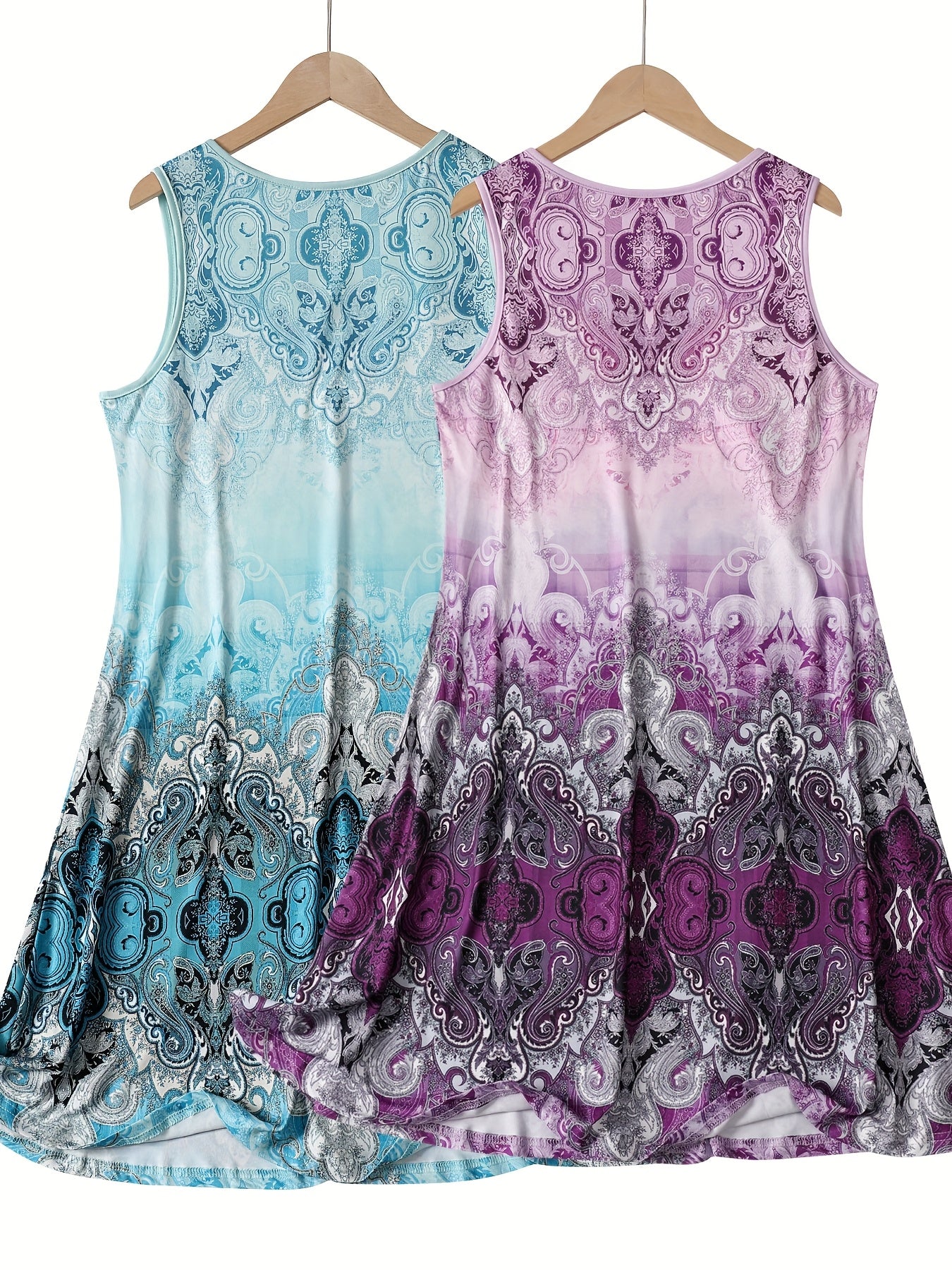 Women's Large Size V-Neck Vest and Sleep Skirt Two-Piece Set