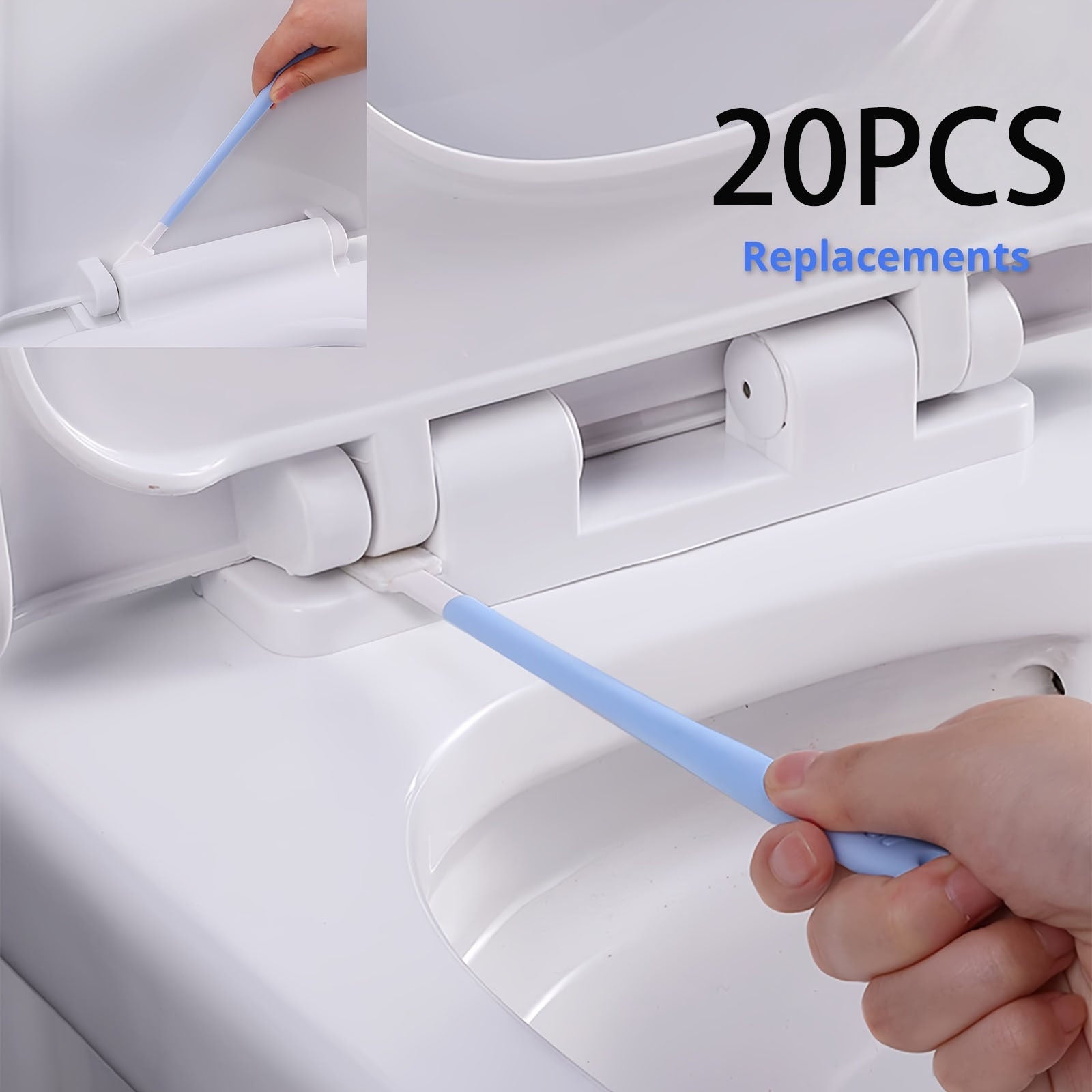 20 Disposable Toilet Brush Kits Long Handle Bathroom Cleaning Tools