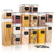 15-Piece BPA-Free Plastic Pet Food Storage Container Set with Airtight Lids and Labels