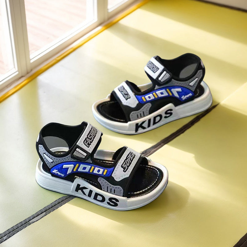 Boys' Open-Toe Sandals Adjustable Straps Indoor Outdoor PVC Microfiber Non-Slip