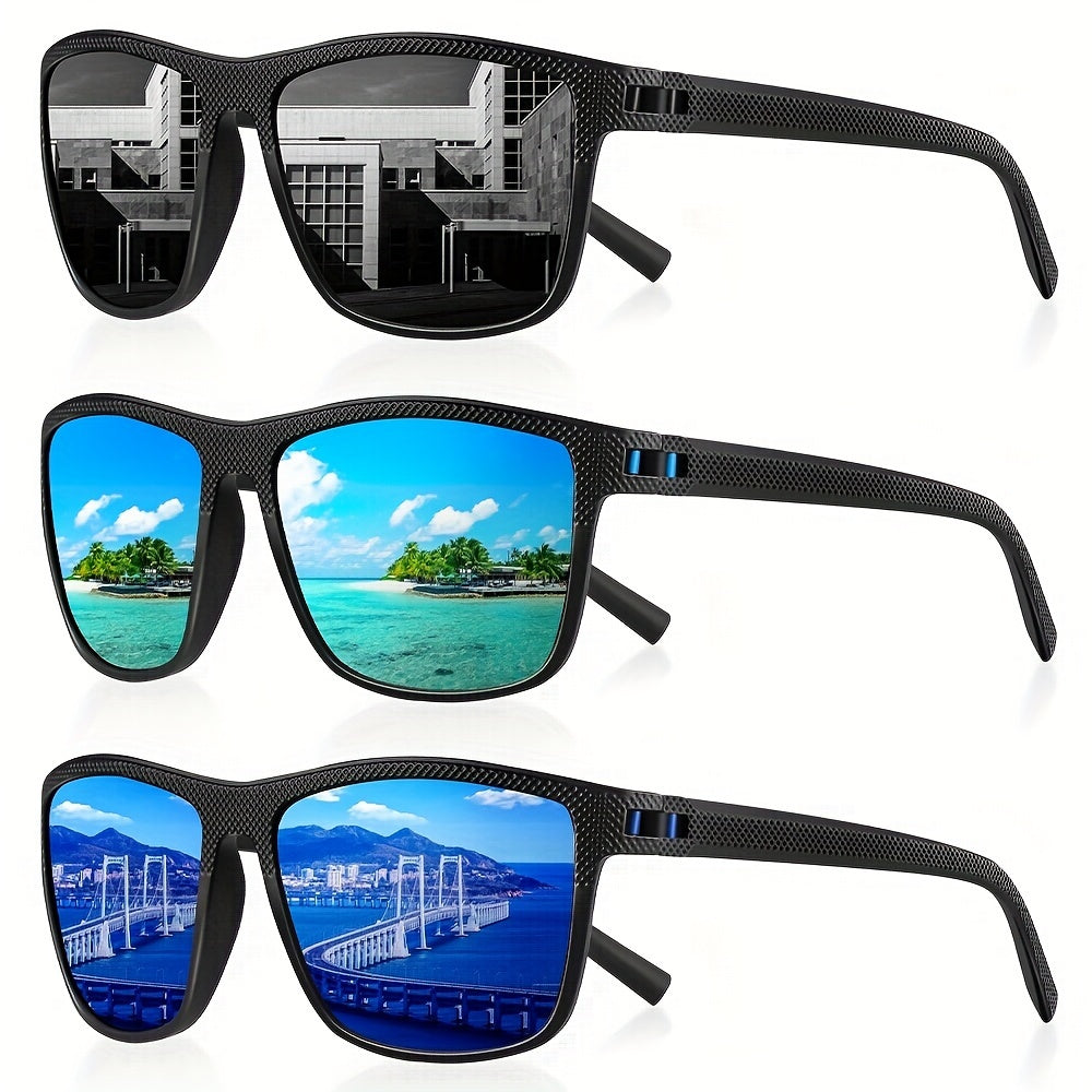 Erkaklar uchun kvadratli polarizatsiyalangan ko‘zoynaklar, engil, zamonaviy, haydash, baliq ovlash, golf uchun