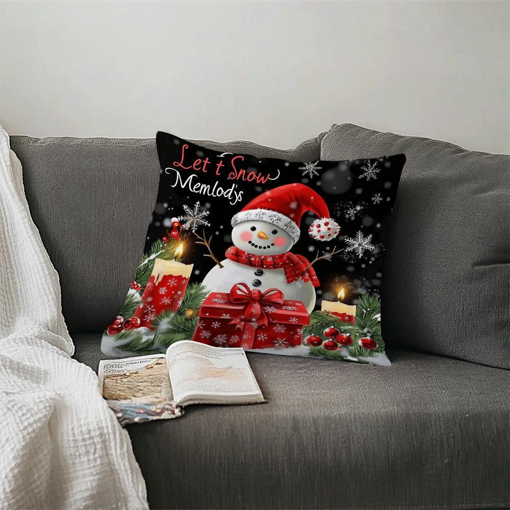 Christmas Throw Pillow Covers Set of 2 Decorative Cushion Cases for Living Room Sofa Office Holiday Decor
