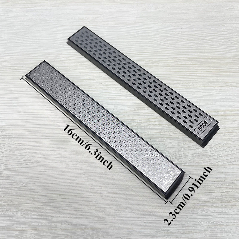 4-Piece Diamond Knife Sharpener Set with Manual Rods Non-Slip Base