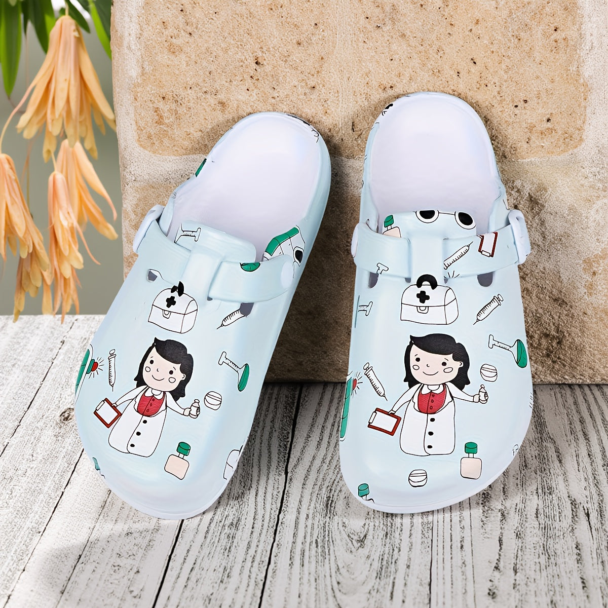 Women Beach Slides Lightweight Casual Mules with Adjustable Buckles