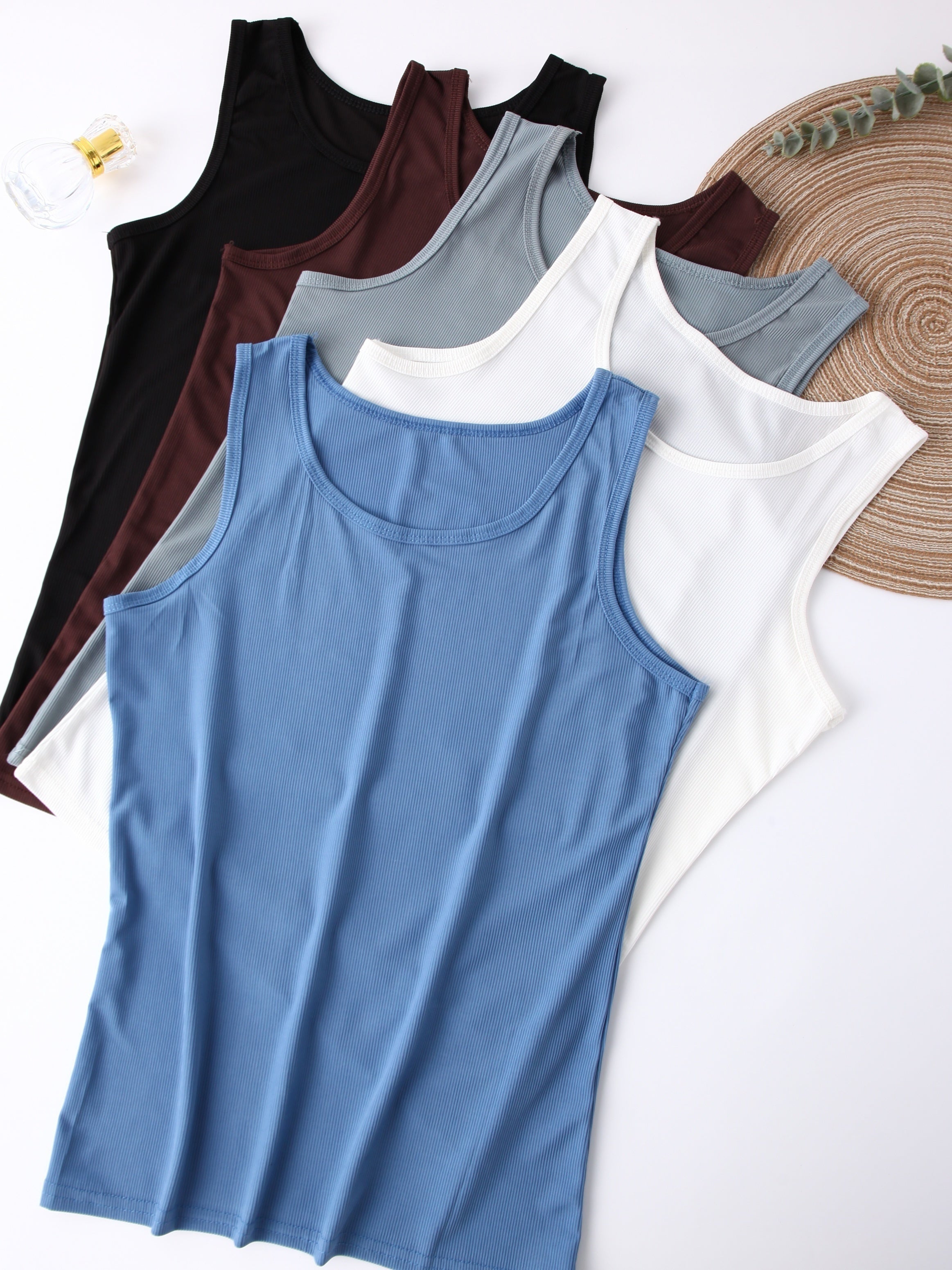 Women's Plus Size Lounge Tank Top Solid Round Neck Sleepwear