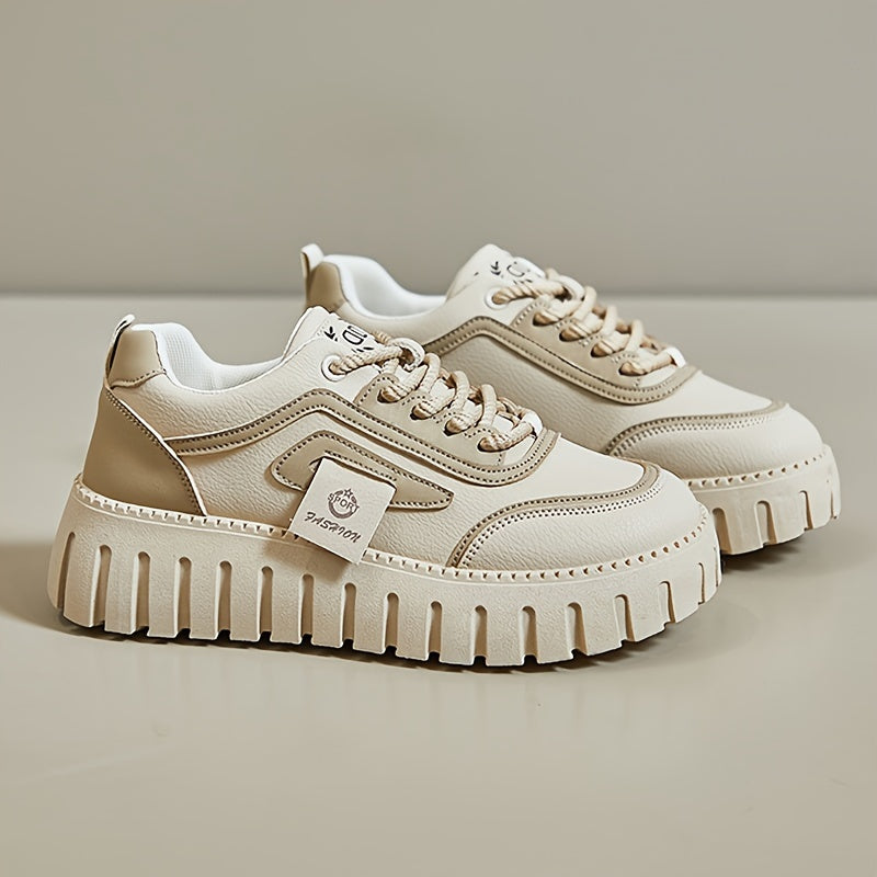 Women's Casual Sneakers Low Top Lace-Up Lightweight Rubber Sole Fabric Insole All-Season