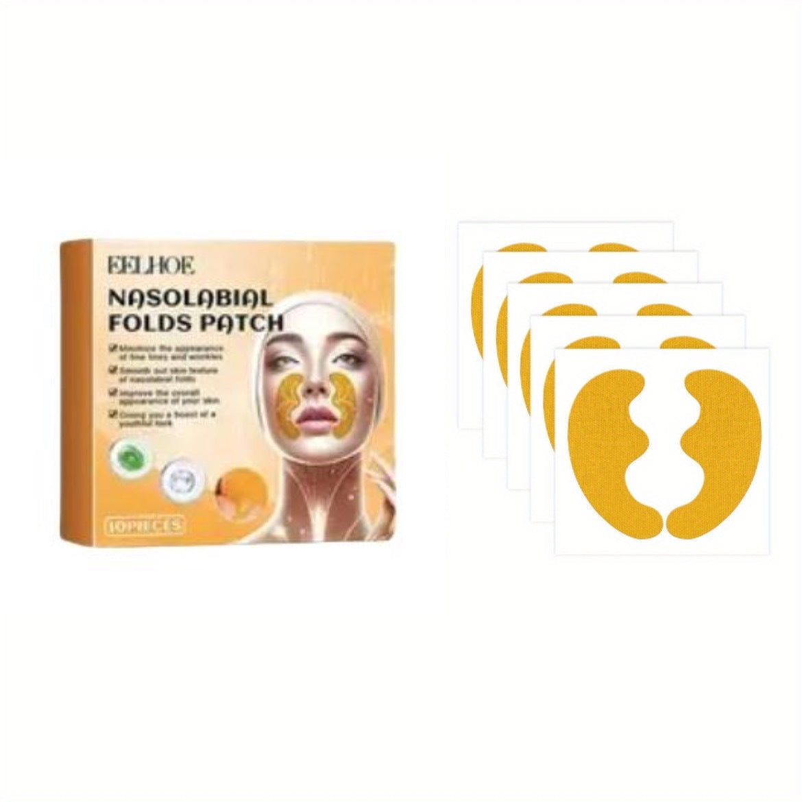 10PCS Nasolabial Fold Wrinkle Smoothing Patches Firming Skin Care