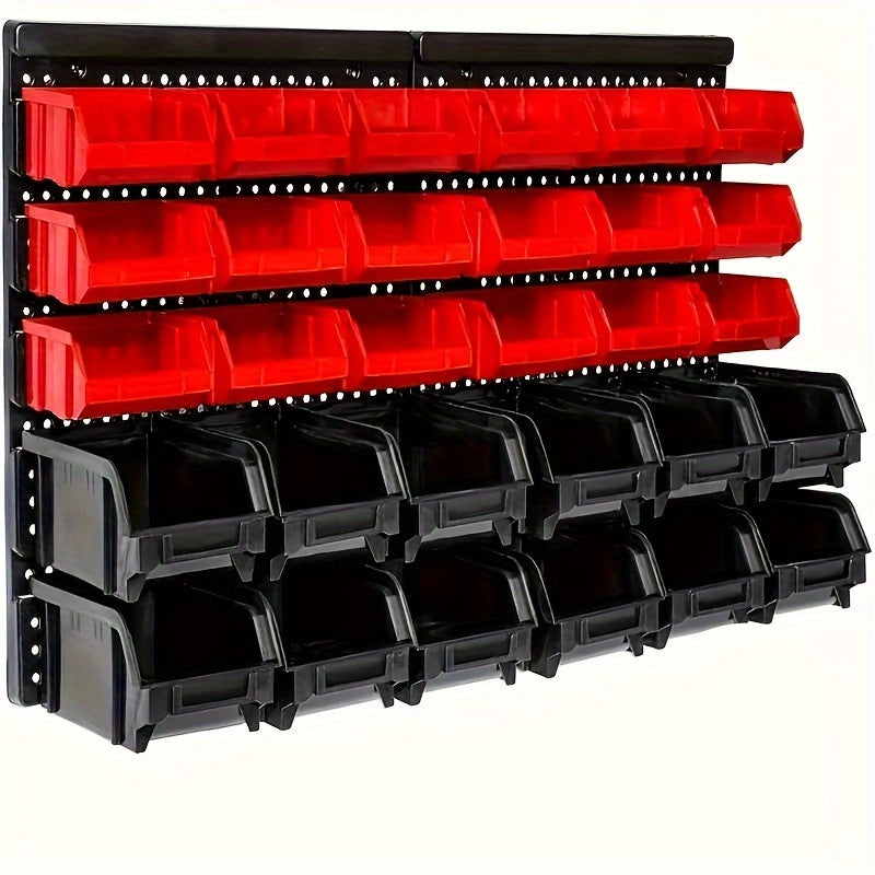 30pcs Wall Mount Garage Tool Organizer Storage Box for Sockets and Hardware
