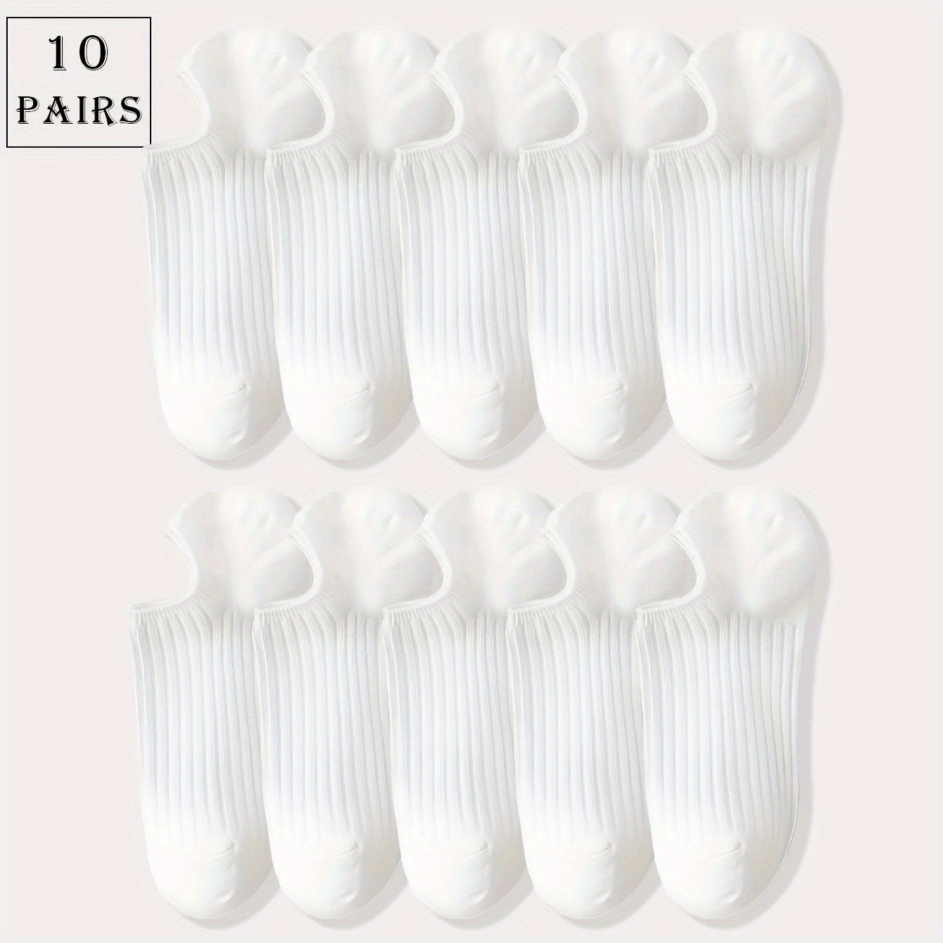 Men's Invisible Socks 5 Pairs Breathable Sweat-Resistant Anti-Odor Solid