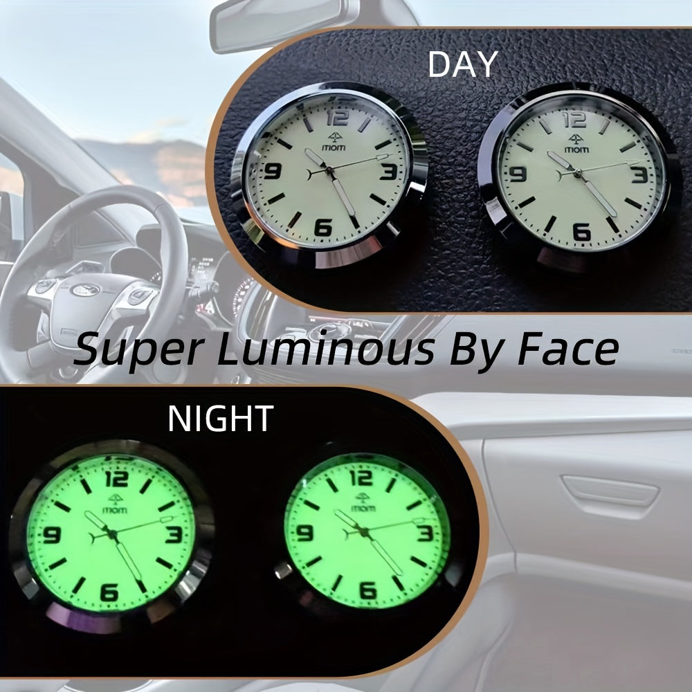 Car Dashboard Mini Clock, Quartz Analog, Luminous, Decorative Clock