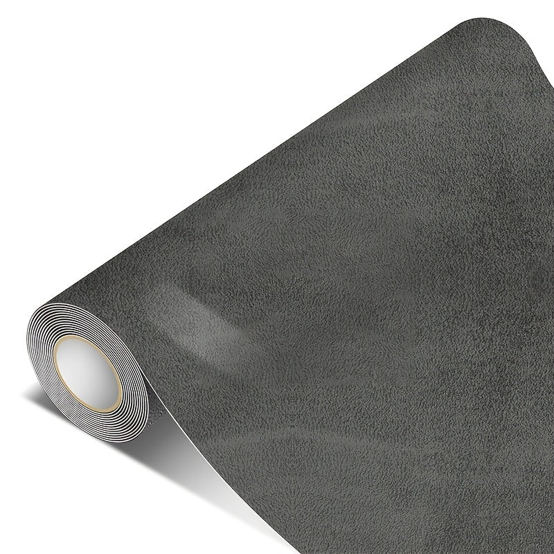 Gray Velvet Fabric Sheet 43x200cm Self-Adhesive for Car Interior and DIY Projects