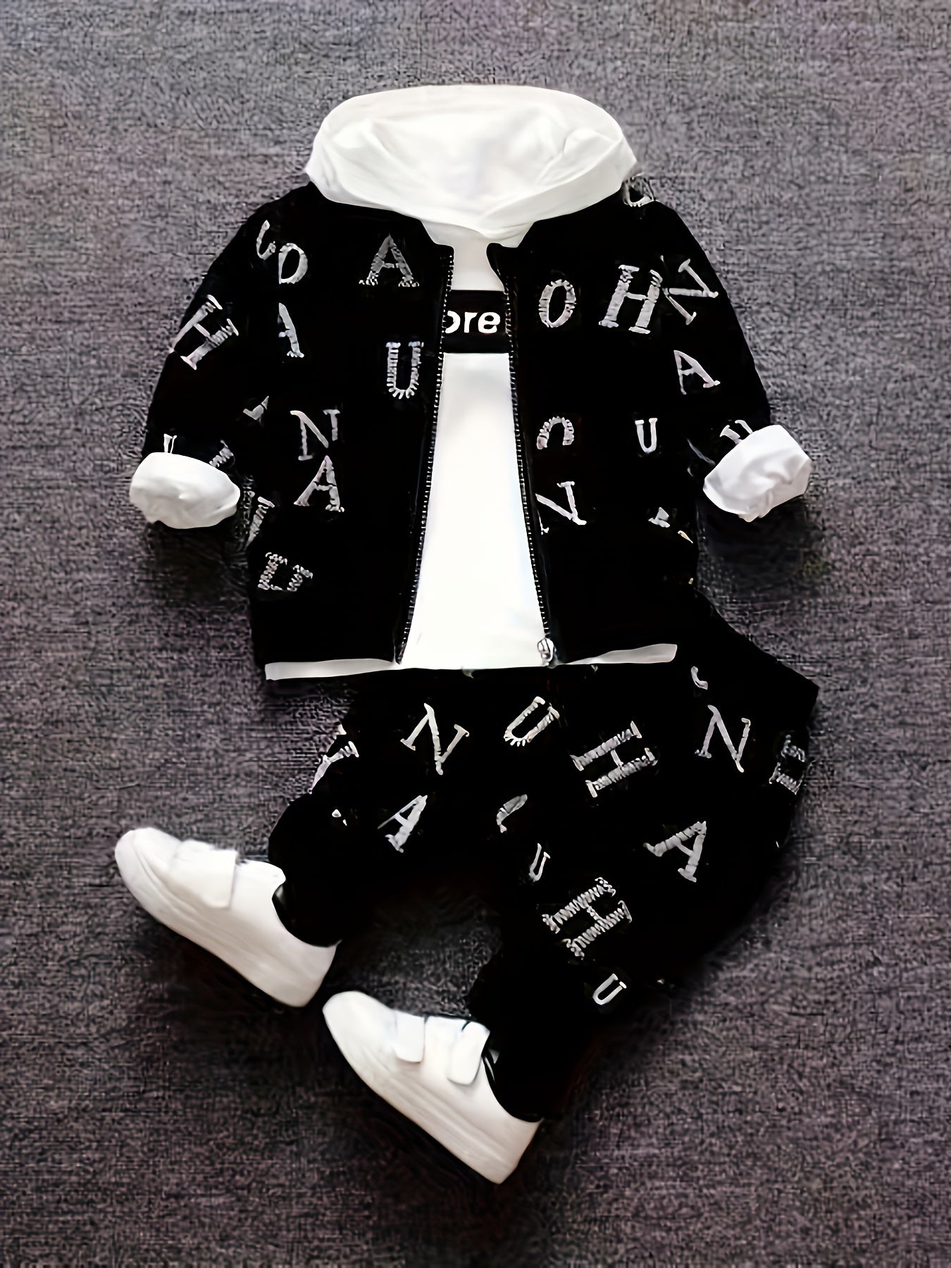 Boys 12 Months Plus Cotton Blend Outfit Set Hoodie Jacket Pants Spring Fall Casual
