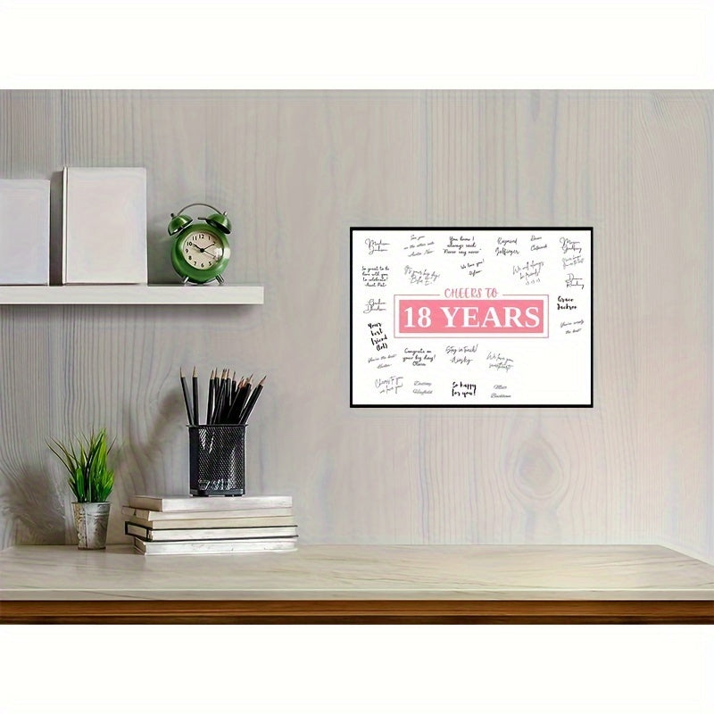 1 dona Qizil 18 yoshga to'lish bayrami bezaklari ayollar uchun, imzo taxtasi mehmon kitobi va ro'yxatdan o'tish plakatini (12x16 ramkasiz) o'z ichiga oladi, o'n sakkiz yoshga to'lish, yubiley, nafaqaga chiqish uchun.