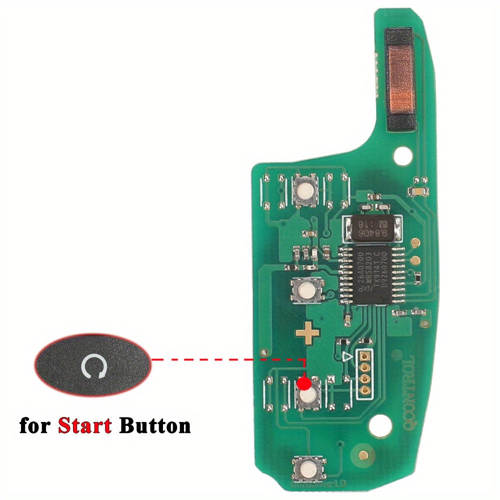 Car Remote Fob Black Ergonomic Design for Keyless Entry, Alarm, Start