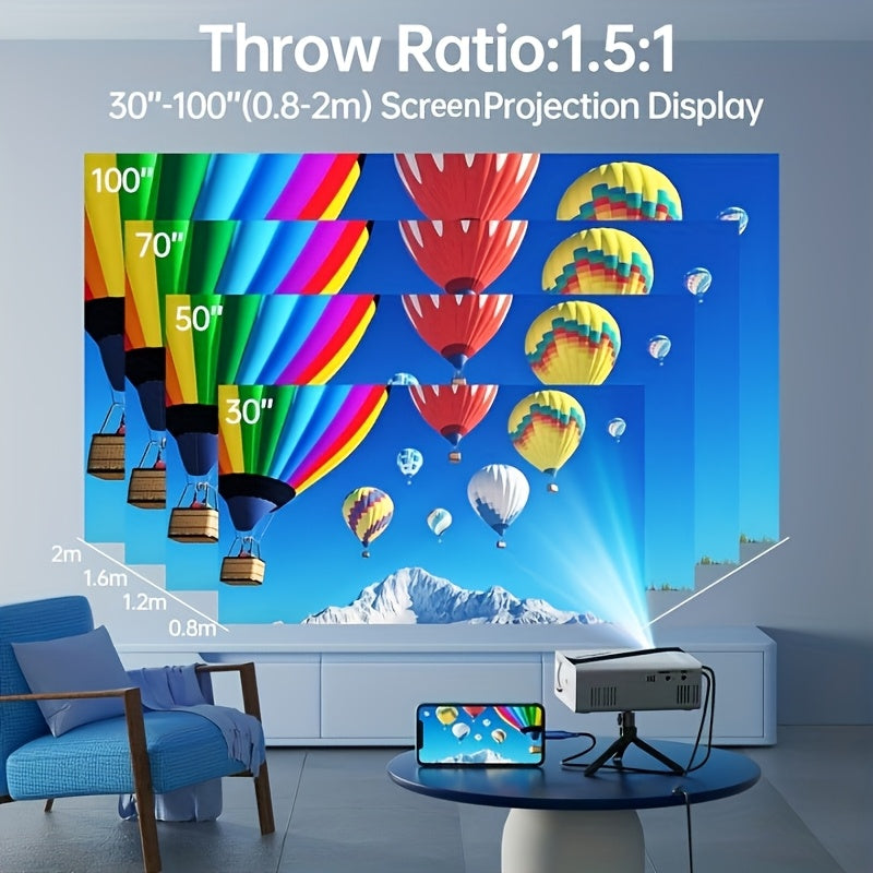 Proyector LCD compacto para cine en casa, exterior, oficina, 2000 lúmenes, USB, HDMI, AV