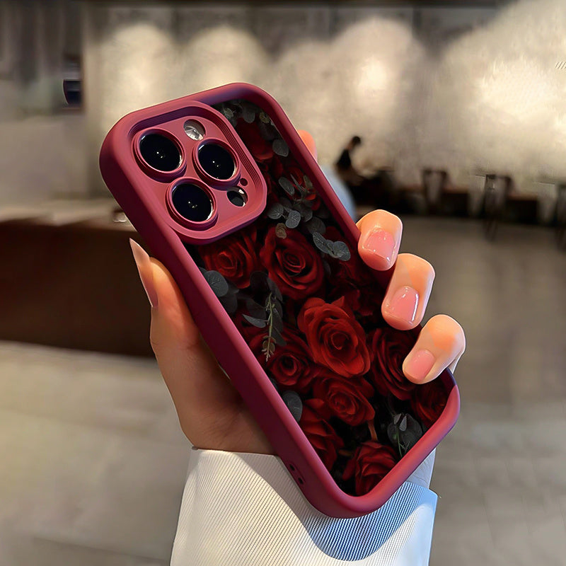 Mobile Phone Case TPU Rose Garden Pattern for iPhone Models