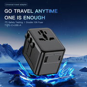 Multi-Functional Travel Adapter with Fast Charging Dual Fuse Safety Universal Plug