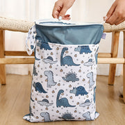 Bolso impermeable para pañales con dos cremalleras 30x40cm Bolsa de almacenamiento húmedo y seco para pañales de tela