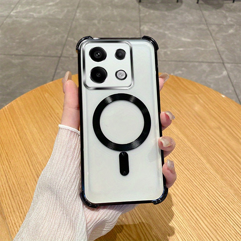 Funda de teléfono con película de lente magnética TPU transparente para Xiaomi Redmi Note 12 13 14 Pro Plus 4G 5G