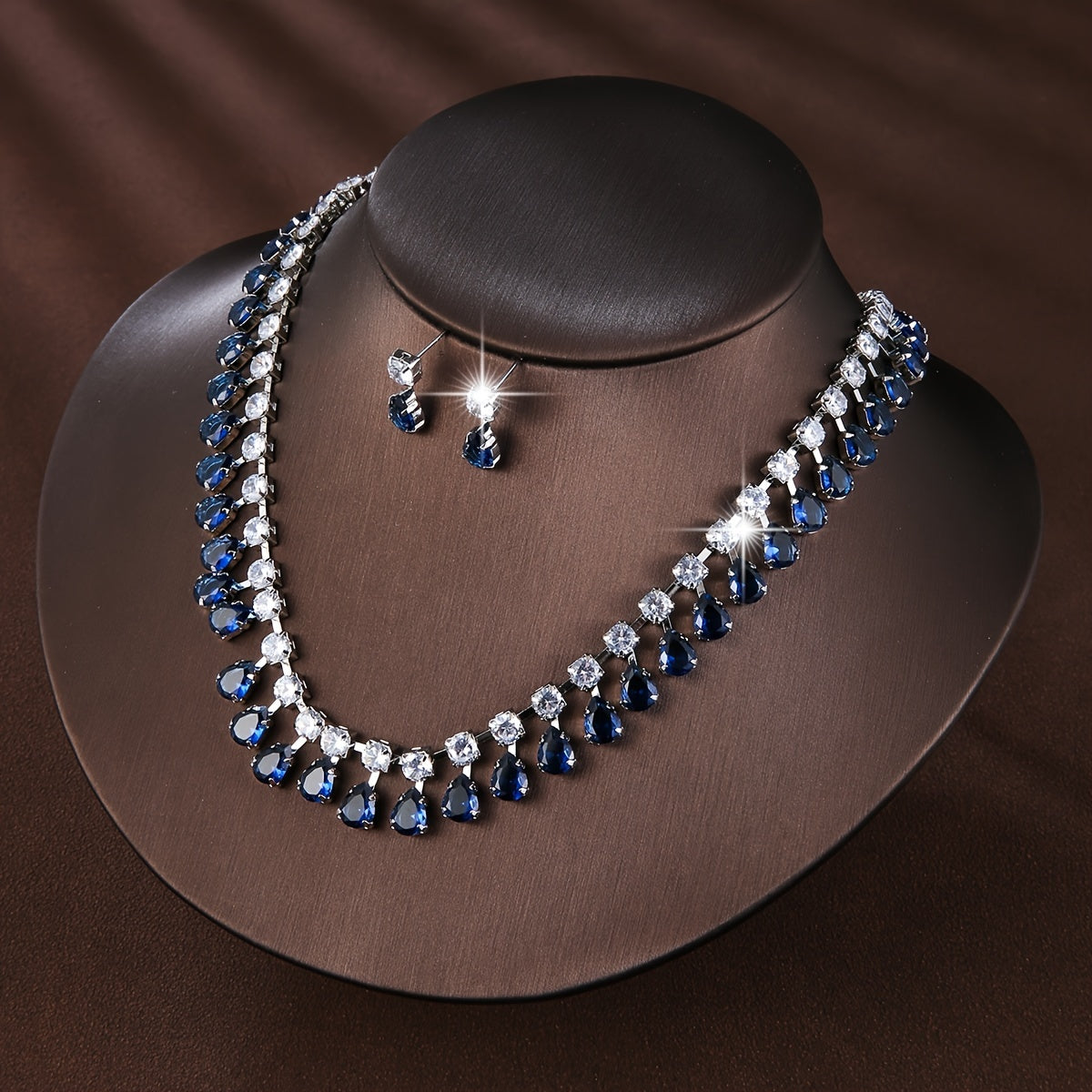 Elegant Jewelry Set for Women with Zirconia Earrings and Necklace for Weddings and Formal Events