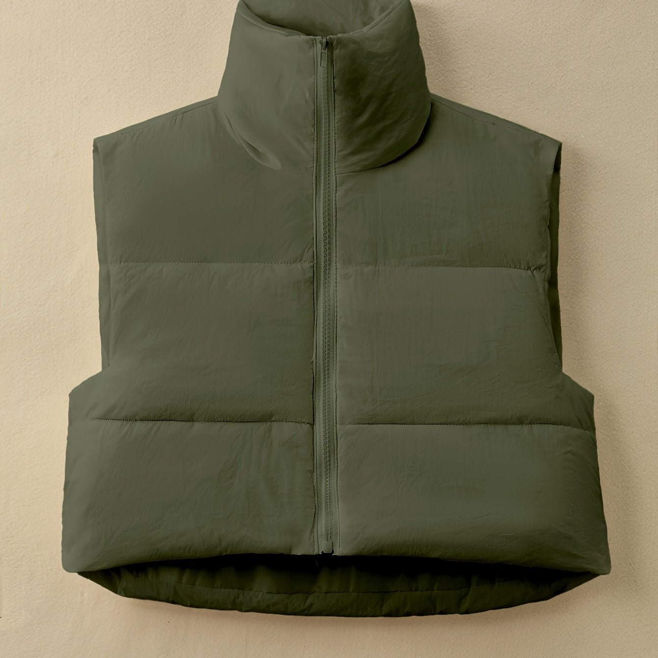 Women's Woven Polyester Vest for Fall and Winter Casual Solid Color Lapel Style