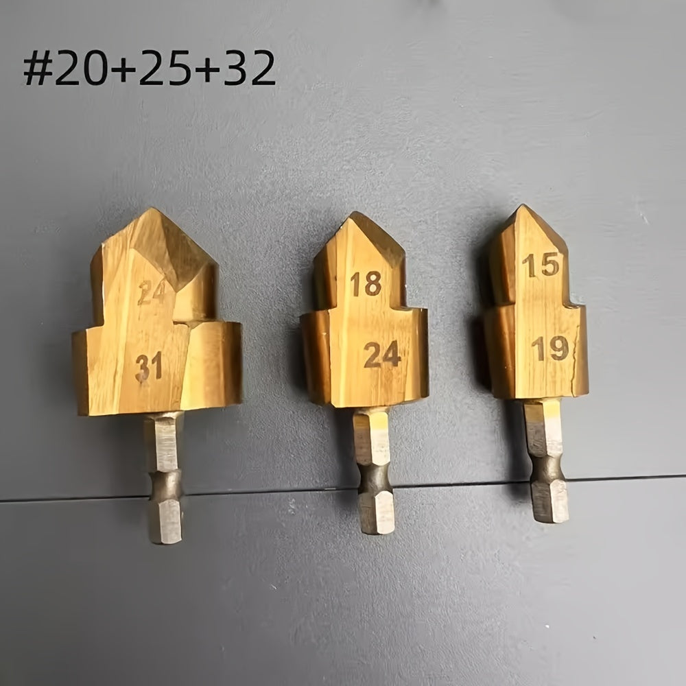 Plated PPR Lift Bits Set Hex Shank Water Pipe Bits for Electric Drills and Rotary Tools