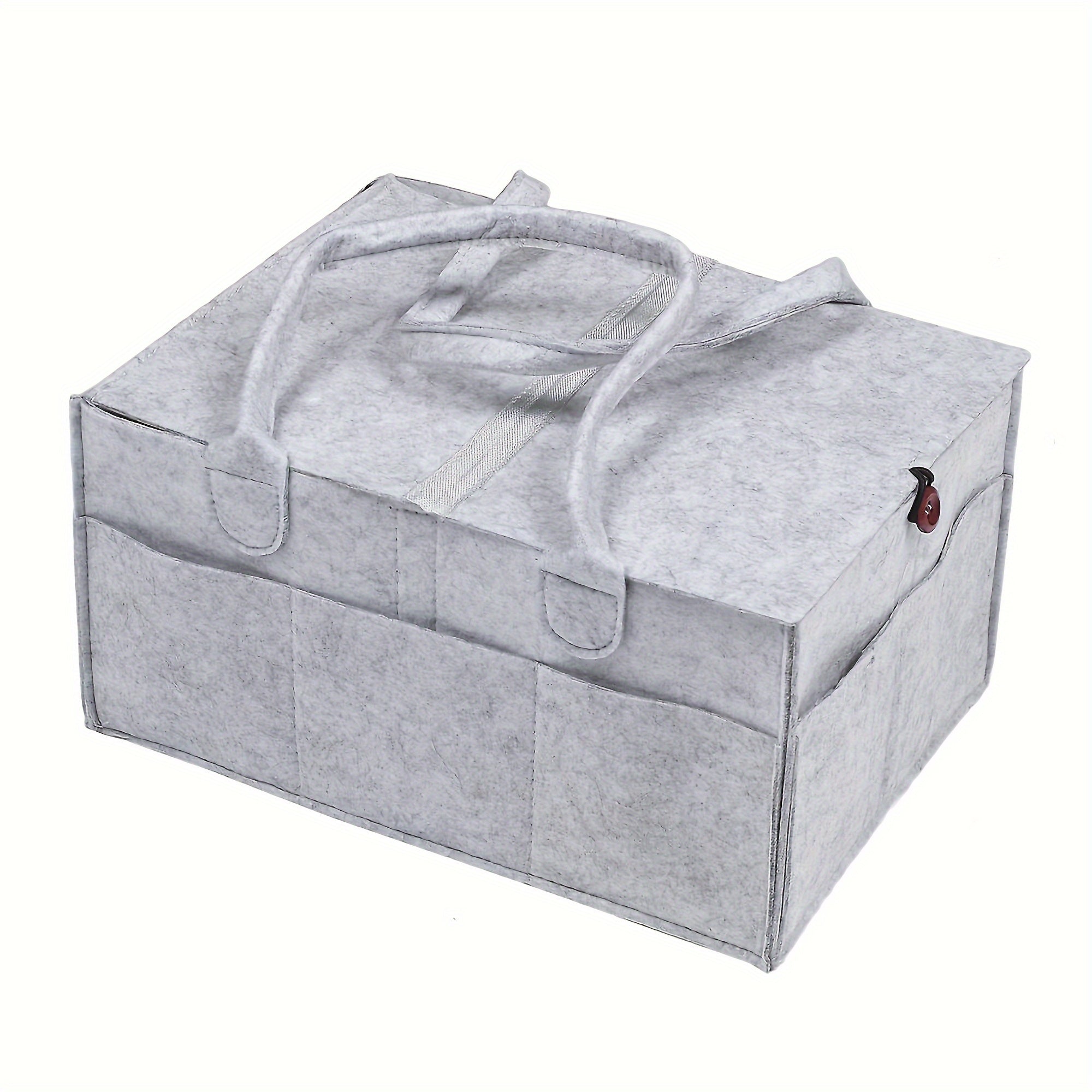 Set de organizador de pañales con tapa, bolso de pañales de fieltro, cesta de bebé, tote para cuna, para cochecito, gris