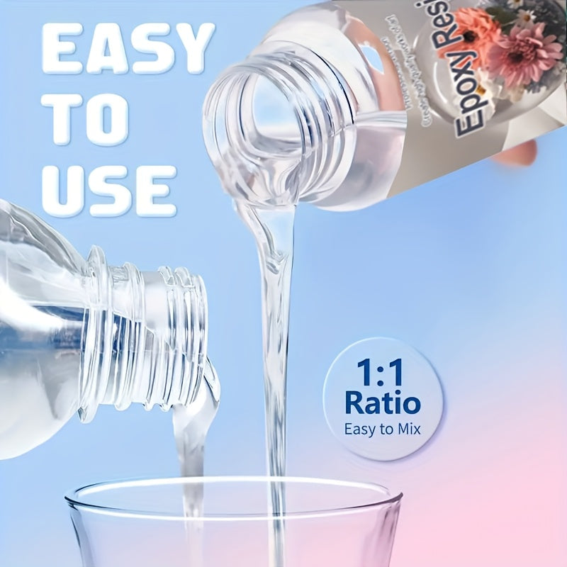 Kit de resina epoxi transparente de 16 oz para manualidades, joyería, decoración del hogar, a prueba de agua, curado rápido