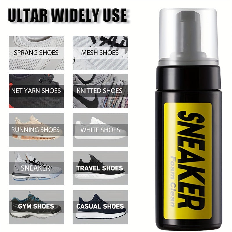 Unisex Shoe Cleaning Kit With Foam Cleaner Brushes Towel Easy Dry