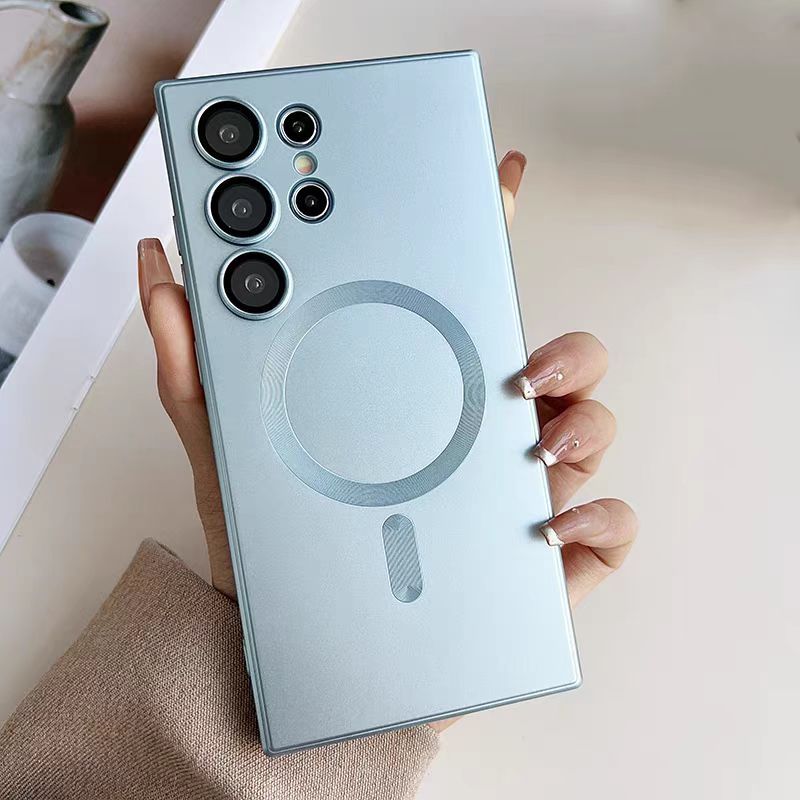 Матовая магнитная беспроводная зарядная крышка для устройств Galaxy с защитой объектива камеры из TPU