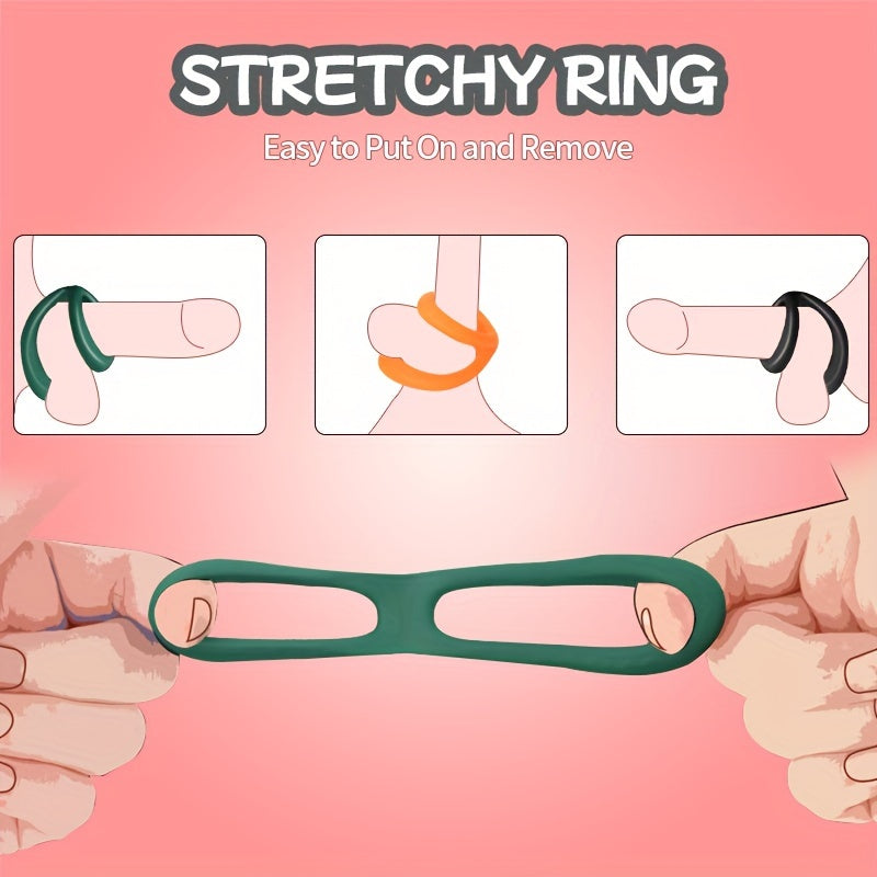 Men Silikon Penis Halqasi Sekssovgʻa - 3 Rangi, Erkaklarni Kuchaytirish, Stamina