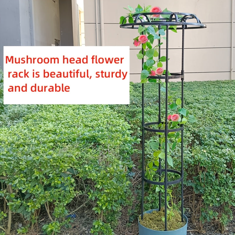 Qora metall qo‘ziqorin gullari tokchasining ko‘tariladigan uzumzorlar uchun bog‘ni qo‘llab-quvvatlash ramkasi