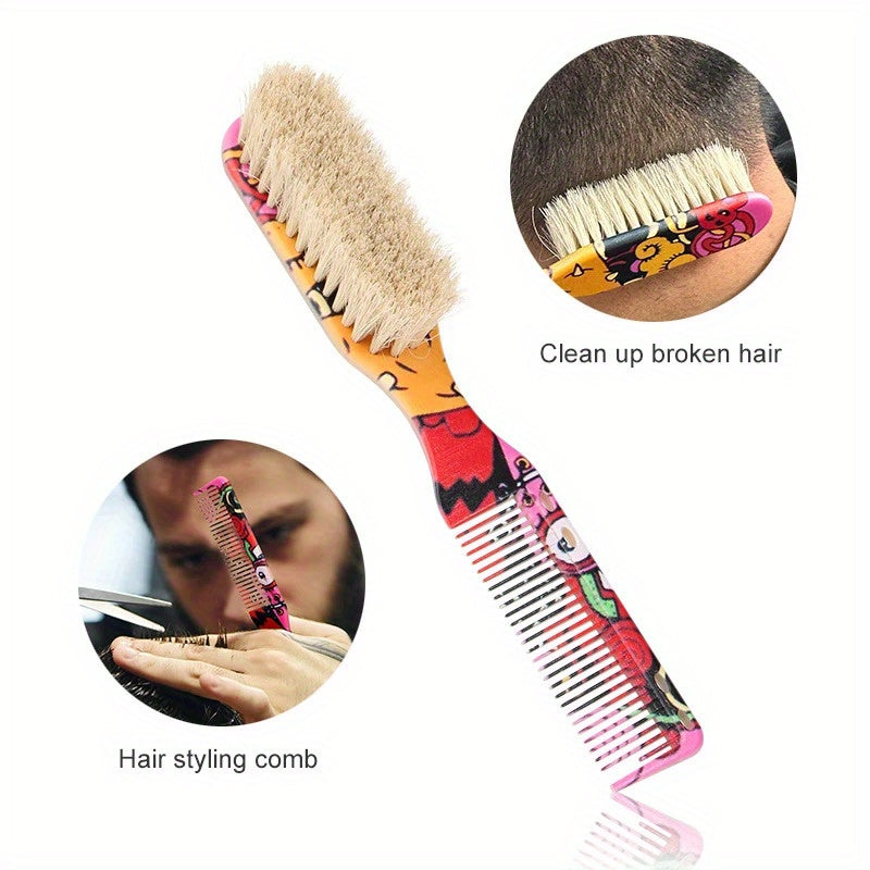 Cepillo para barba masculino antielectrostático de cerdas suaves de jabalí peine para peinar el cabello