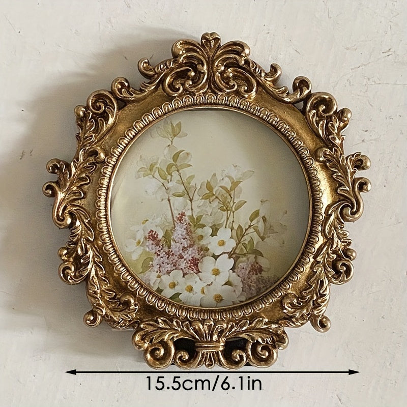 Стильная винтажная металлическая круглая рамка для фотографий - отлично подходит для украшения столов и стен, продуманный подарок для близких.